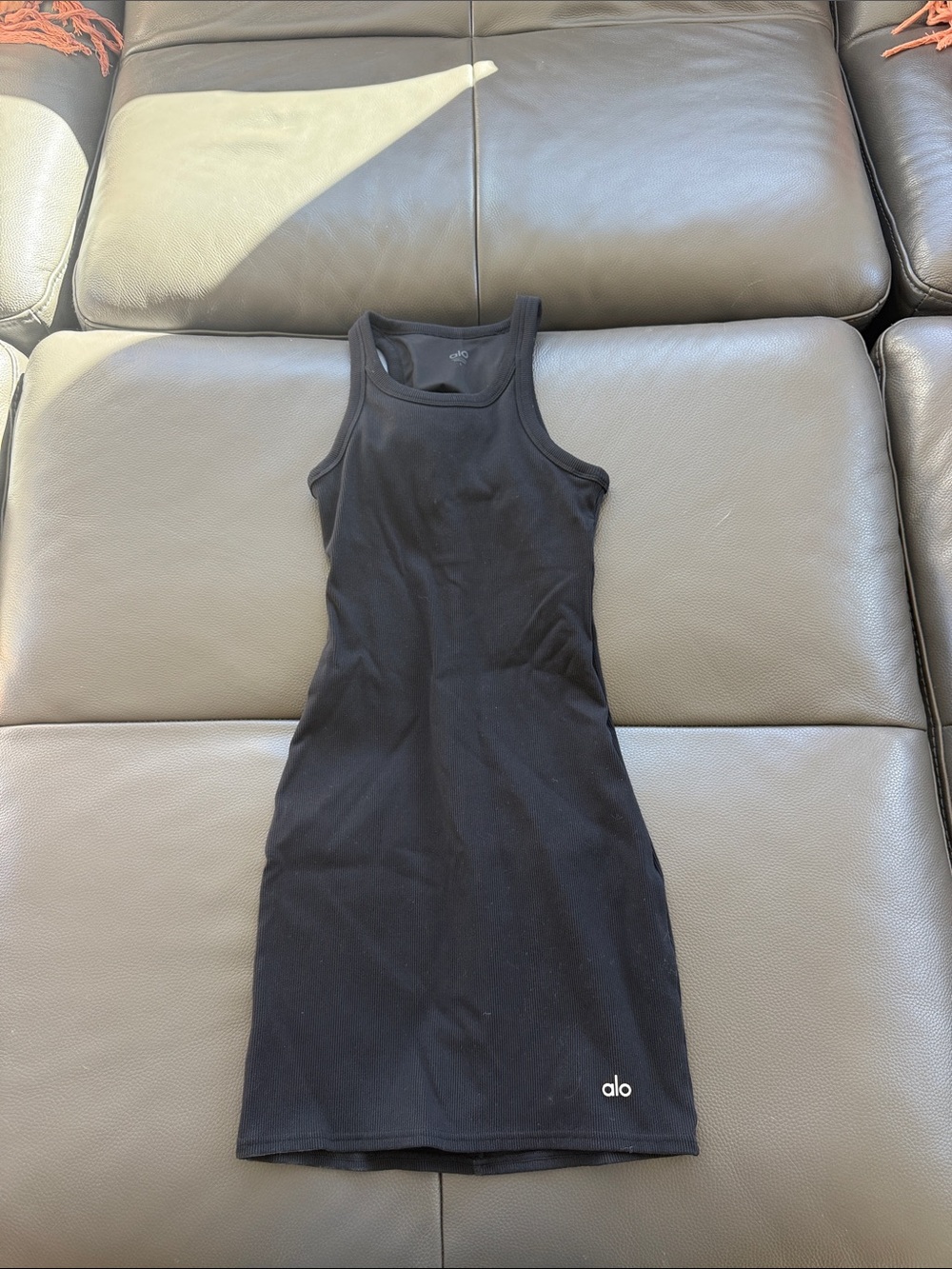 ALO Yoga Black Racerback Mini Dress